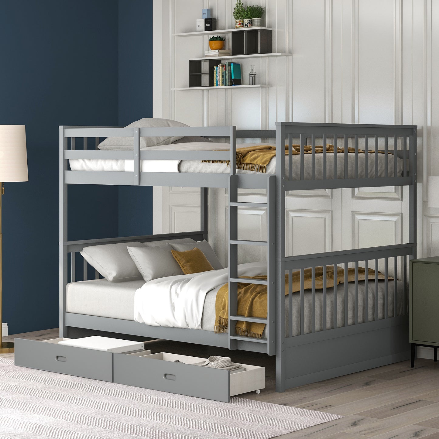 BTMWAY Bunk Bed with Storage, LJC