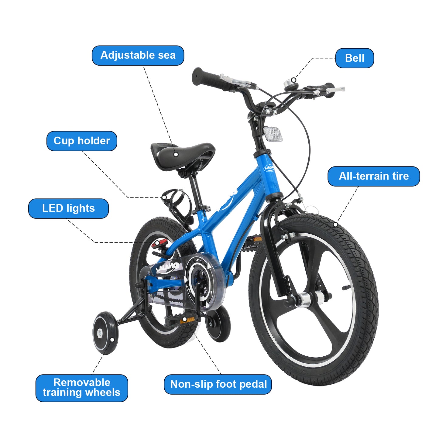 Kids Bike for Boys Girls, BTMWAY Kids' Bicycles with Training Wheels, 16 inch Bicycles for Kids, Kids Boys Bikes for 3-7 Years, Kids Bicycles with Adjustable Seat, Handlebars, Kickstand