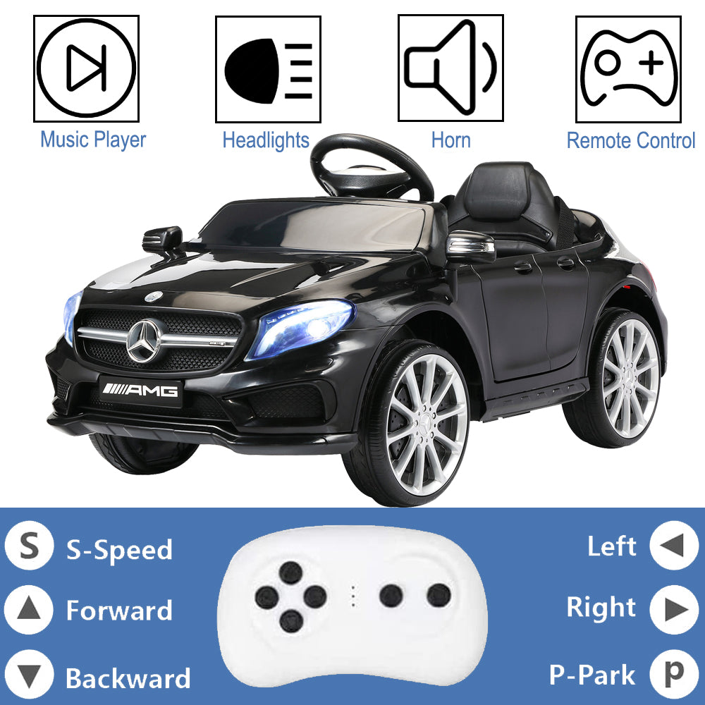 12V Kids Ride On Car, BTMWAY Battery Powered Ride Ons, Black, AA01