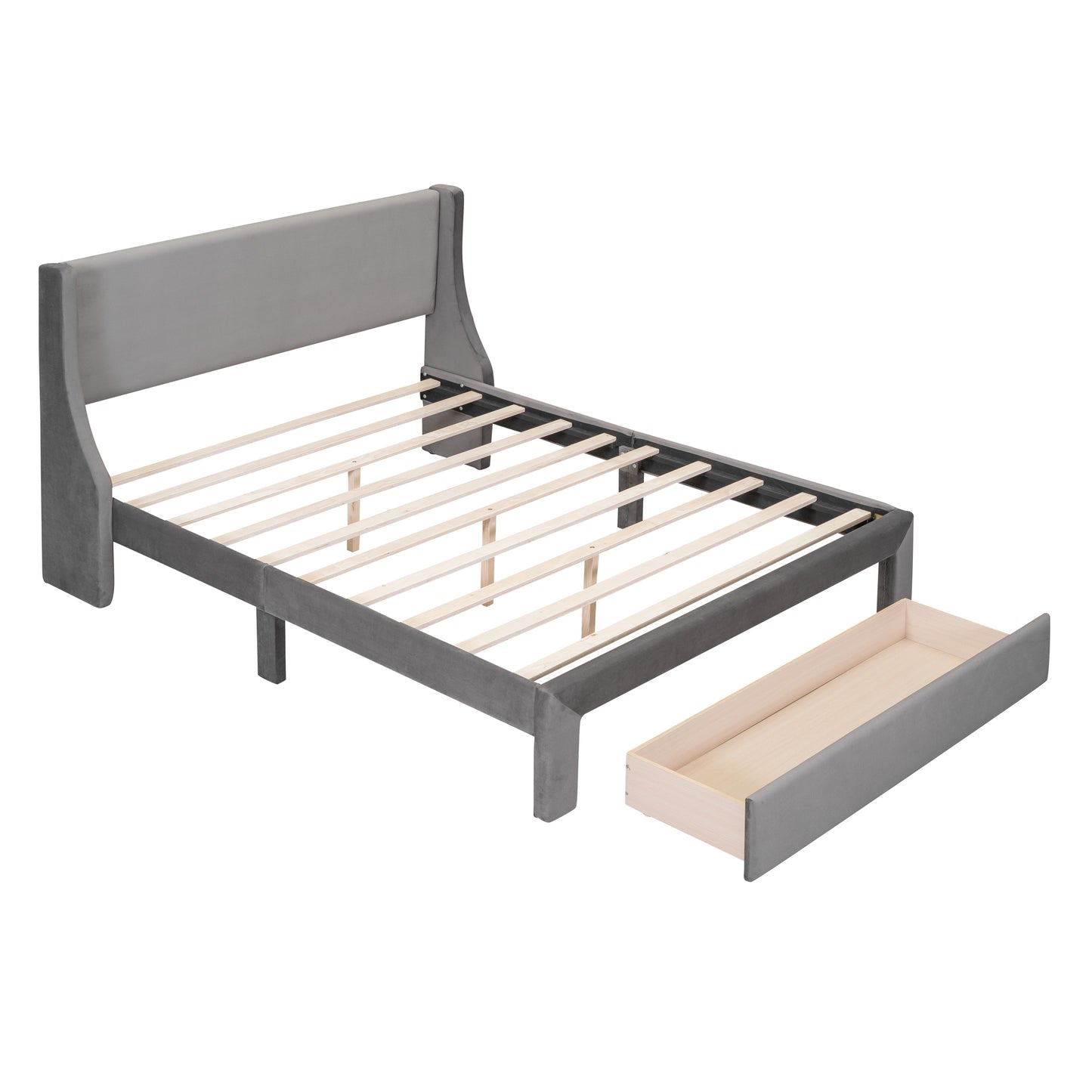 BTMWAY Queen Platform Bed Frame with Storage, LJC01