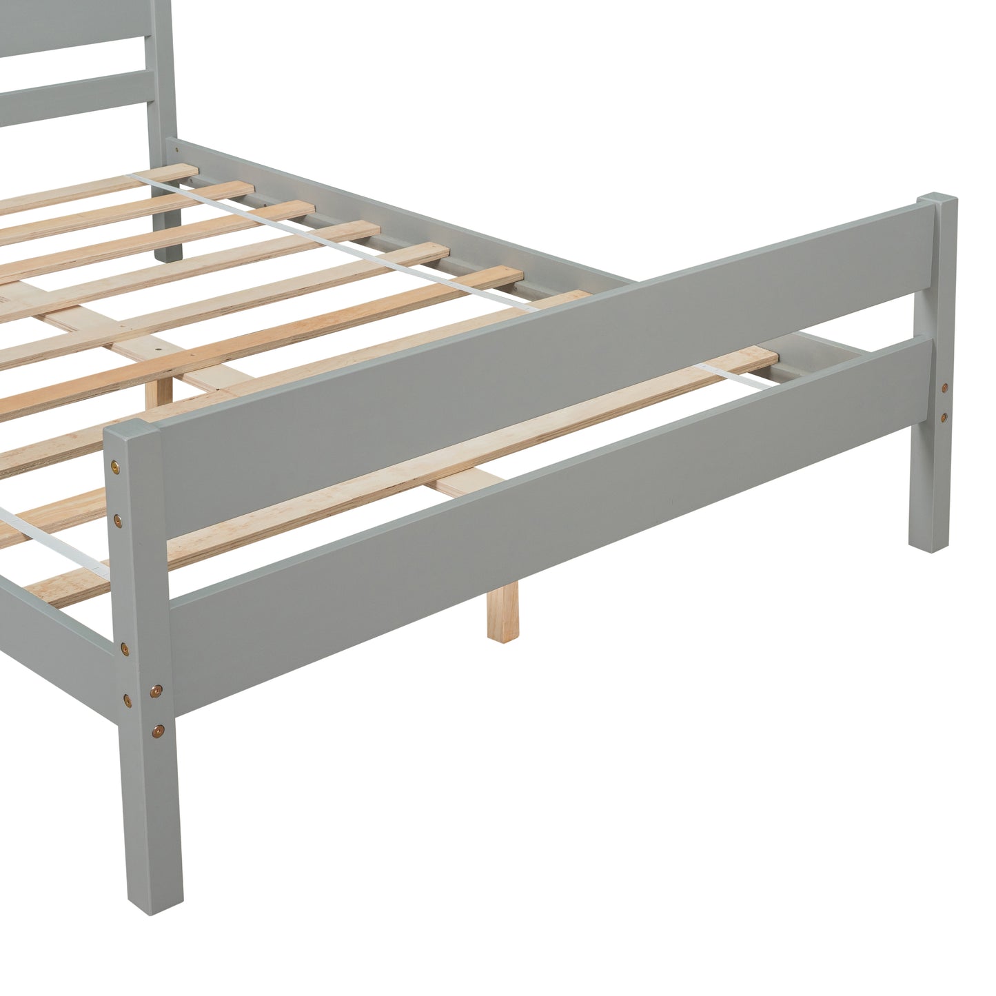 BTMWAY Twin Bed Frame with Headboard, Wood Platform Bed Frame, Modern Twin Size Bed Frame for Kids Teens, No Box Spring Needed, LJC