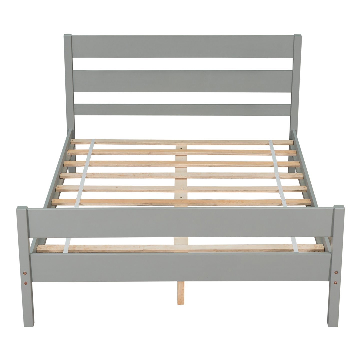 BTMWAY Wood Twin Bed Frame for Kids, Solid Wood Platform Bed Frame with Headboard and Footboard, LJC