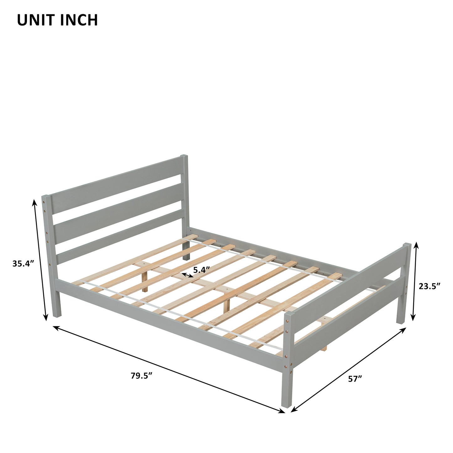 BTMWAY Twin Bed Frame with Headboard, Wood Platform Bed Frame, Modern Twin Size Bed Frame for Kids Teens, No Box Spring Needed, LJC