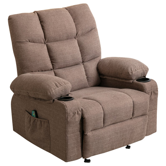 BTMWAY Recliner Chair, Manual Recliner Couch with Massage&Rocking Function and Heating System