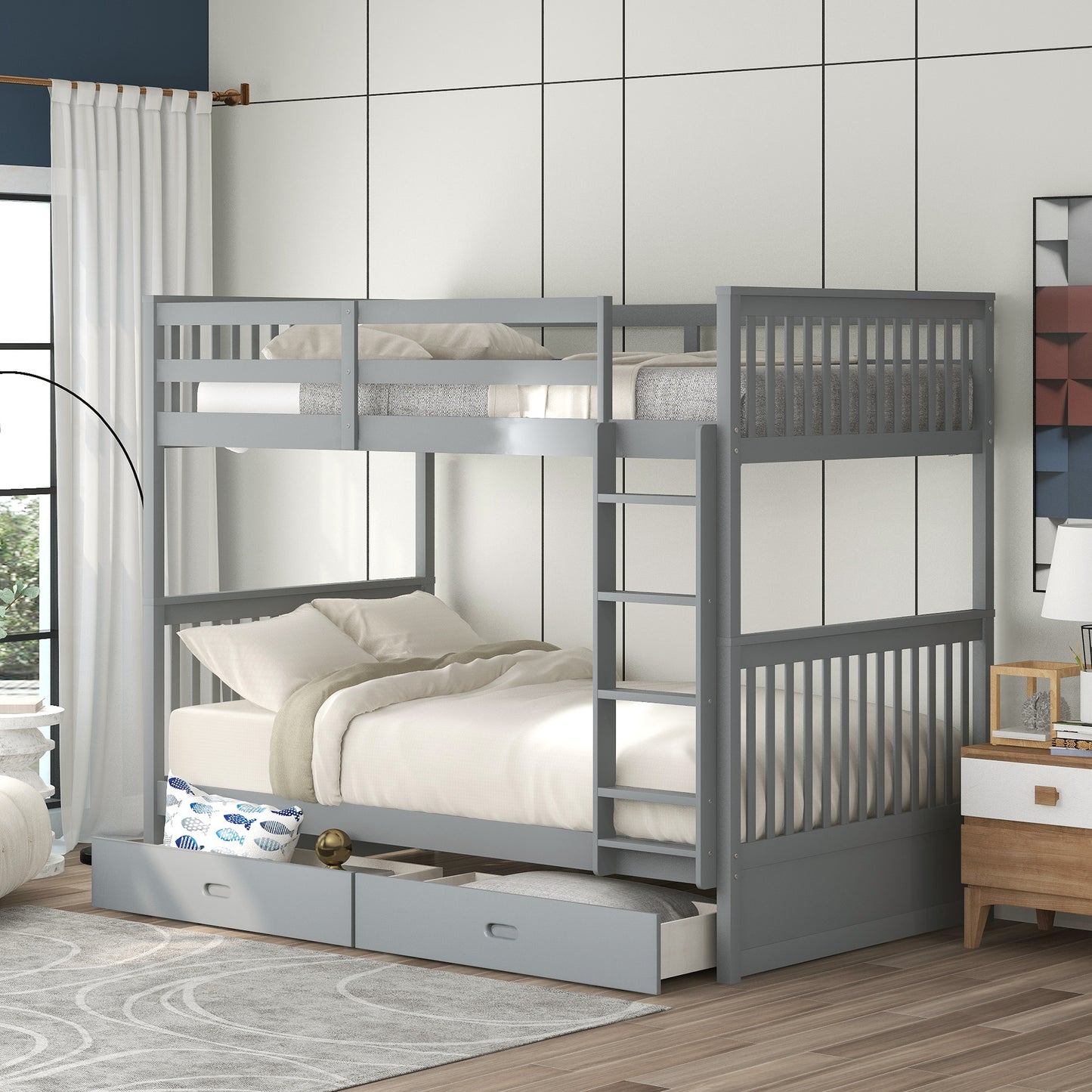 BTMWAY Bunk Bed with Storage, LJC