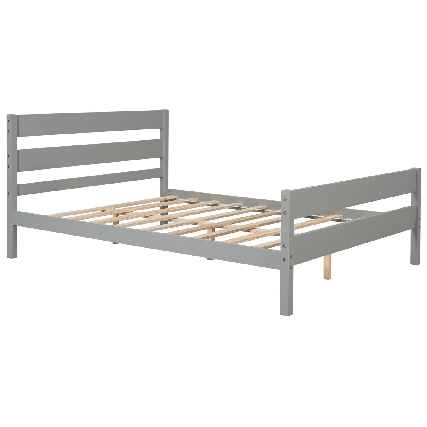 BTMWAY Twin Bed Frame with Headboard, Wood Platform Bed Frame, Modern Twin Size Bed Frame for Kids Teens, No Box Spring Needed, LJC