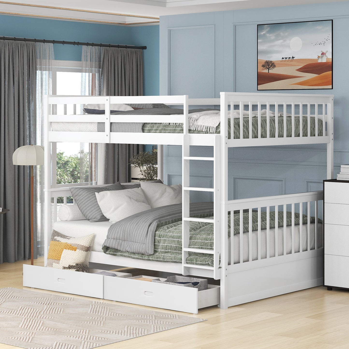 BTMWAY Bunk Bed with Storage, LJC