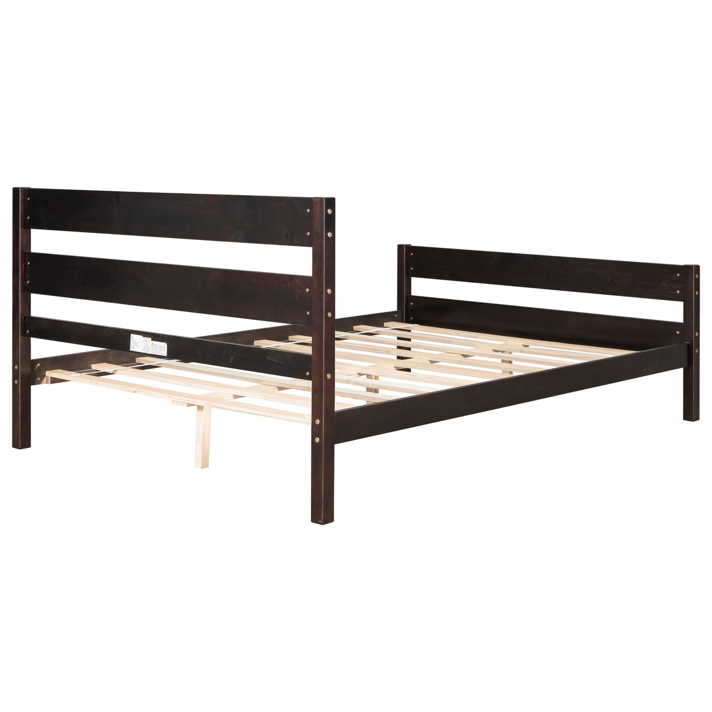 BTMWAY Wood Twin Bed Frame for Kids, Solid Wood Platform Bed Frame with Headboard and Footboard, LJC