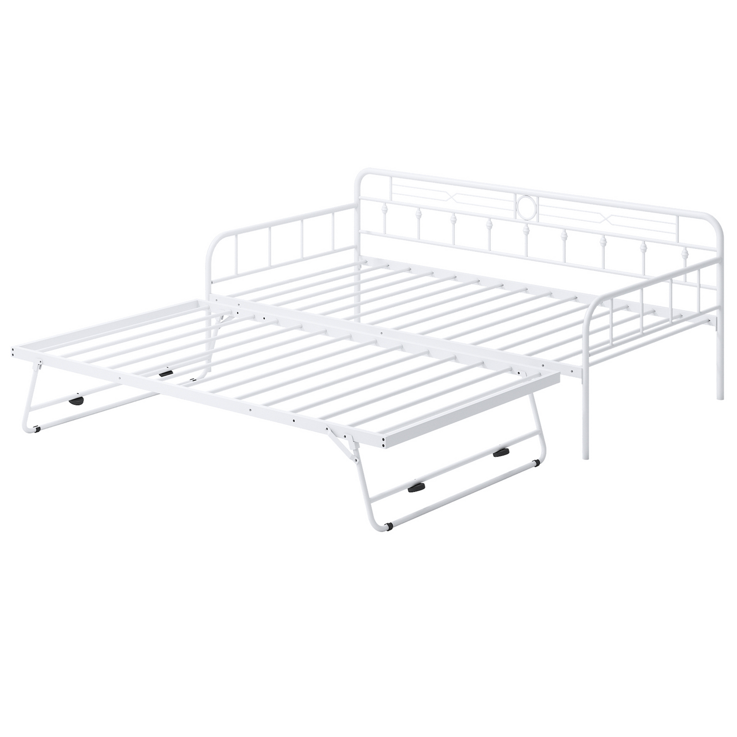 BTMWAY Twin Daybed with Trundle Included, Metal Daybed Frame with Pull-Out Trundle Bed