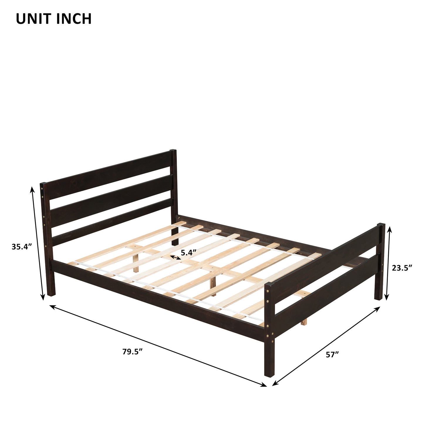 BTMWAY Wood Twin Bed Frame for Kids, Solid Wood Platform Bed Frame with Headboard and Footboard, LJC