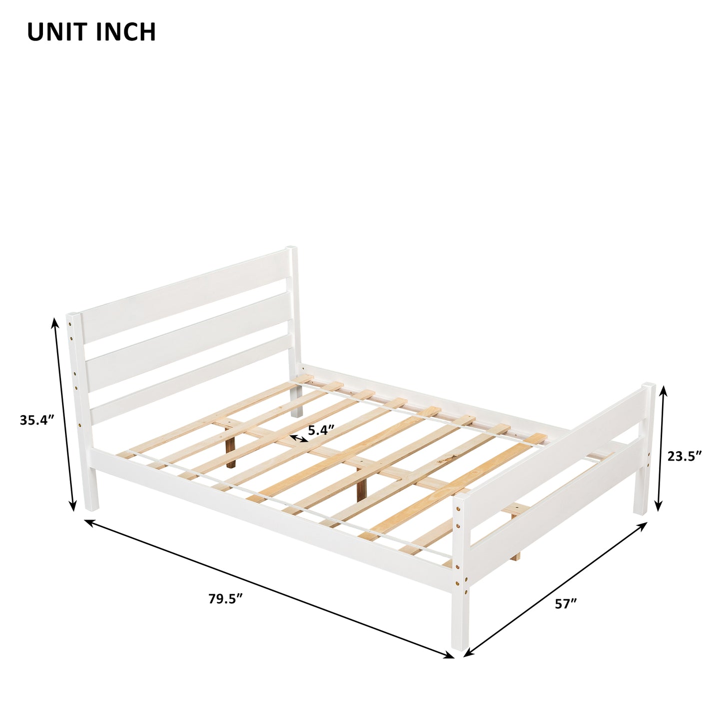 BTMWAY Wood Twin Bed Frame for Kids, Solid Wood Platform Bed Frame with Headboard and Footboard, LJC