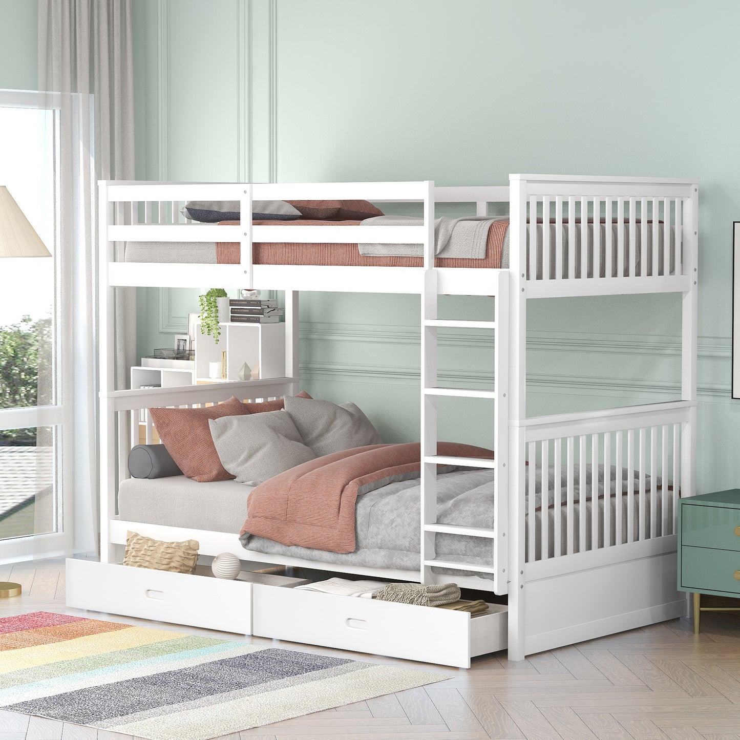 BTMWAY Bunk Bed with Storage, LJC