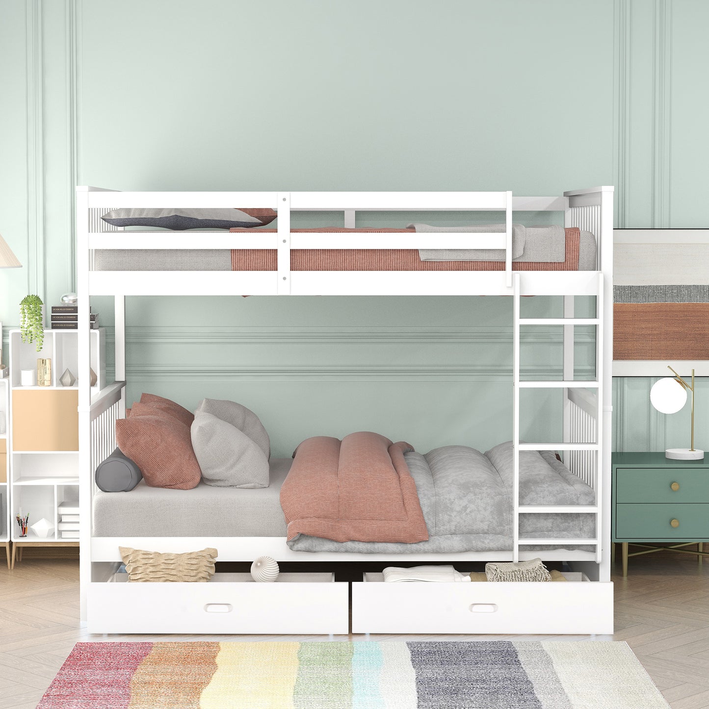 BTMWAY Bunk Bed with Storage, LJC