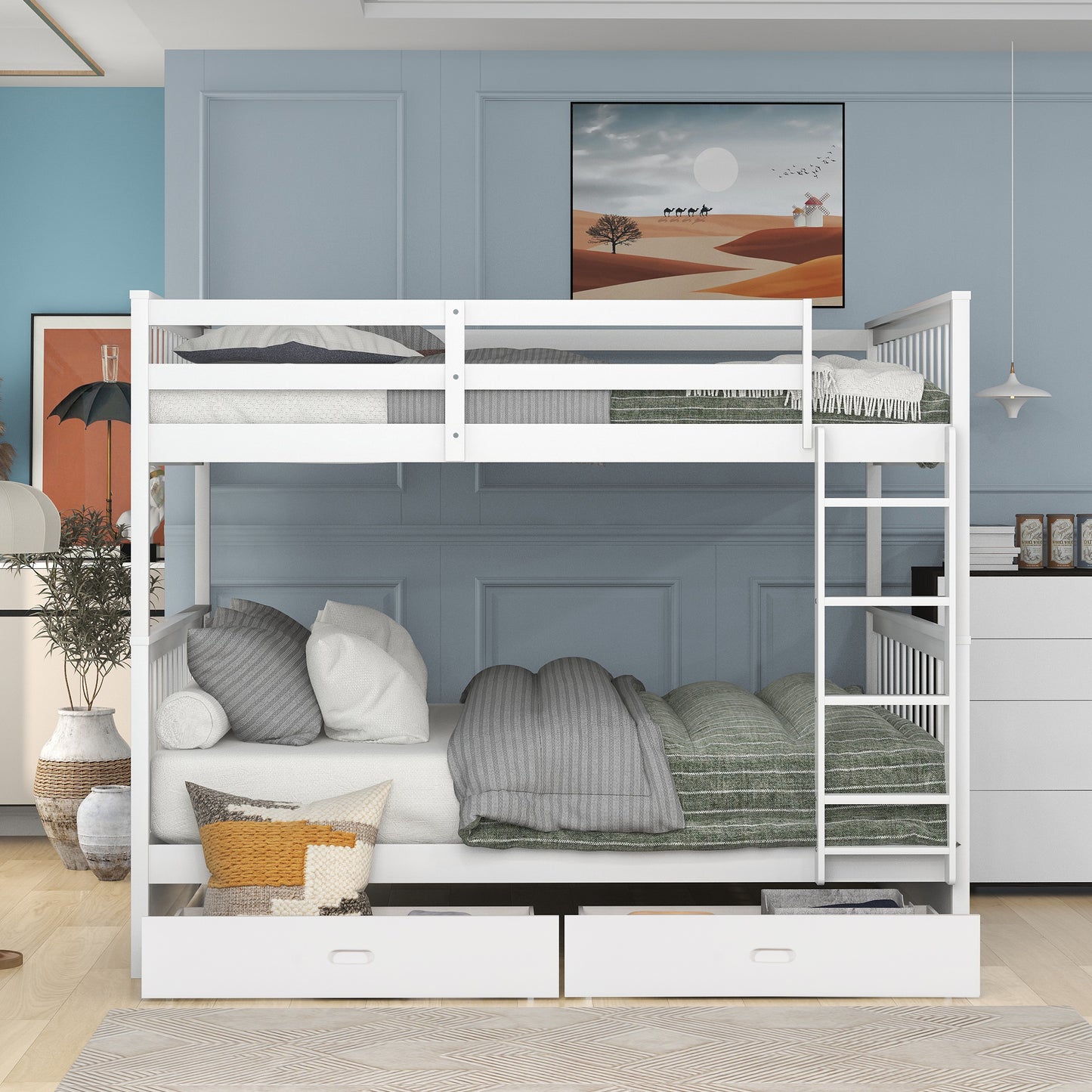 BTMWAY Bunk Bed with Storage, LJC