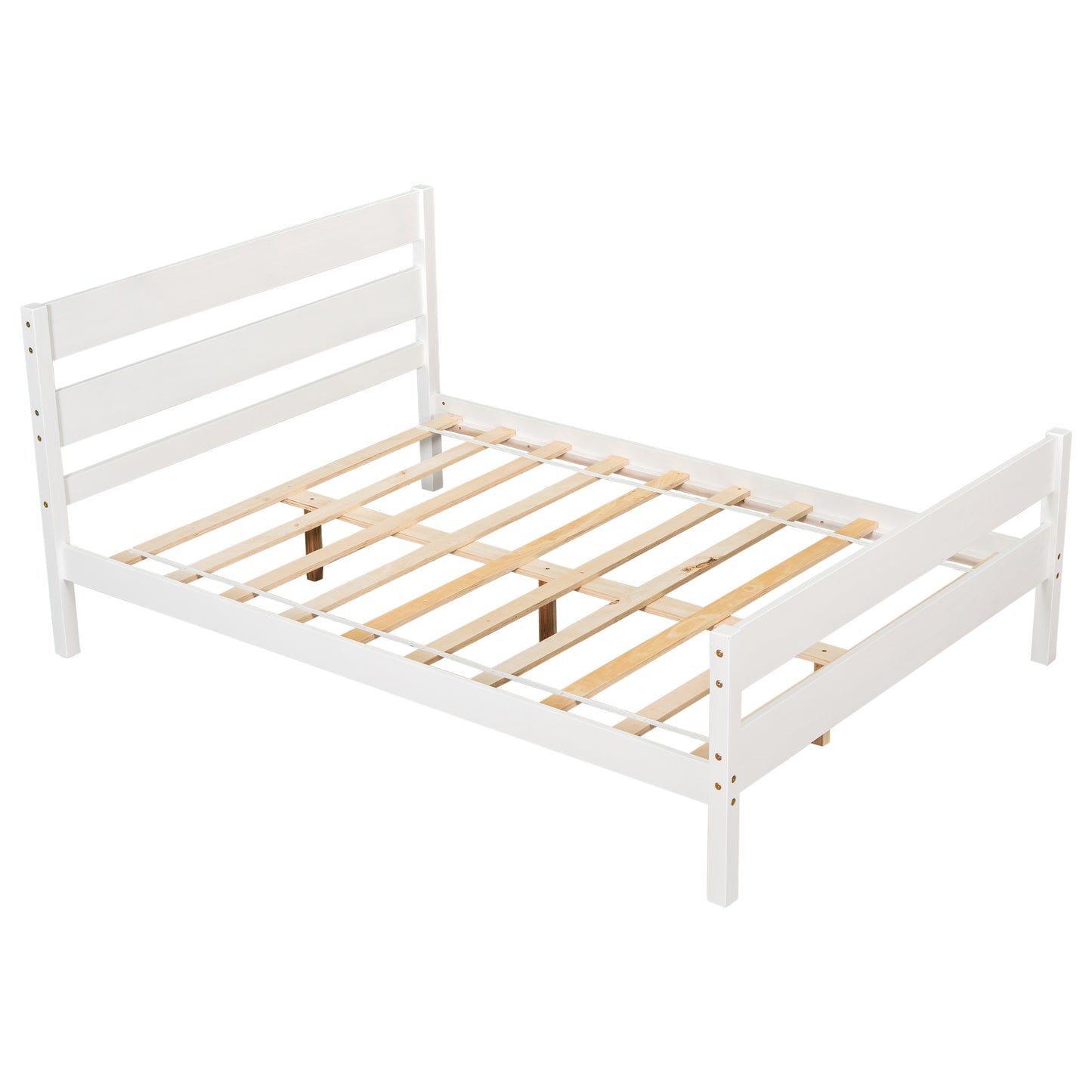 BTMWAY Wood Twin Bed Frame for Kids, Solid Wood Platform Bed Frame with Headboard and Footboard, LJC