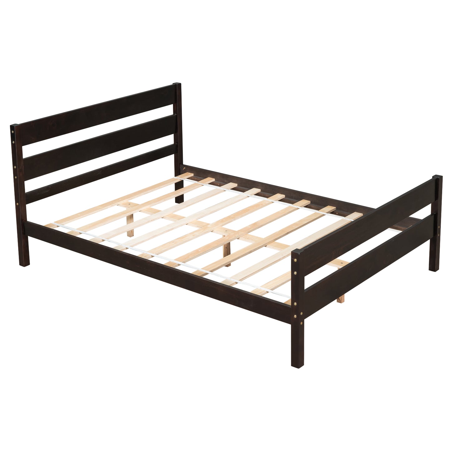 BTMWAY Wood Twin Bed Frame for Kids, Solid Wood Platform Bed Frame with Headboard and Footboard, LJC