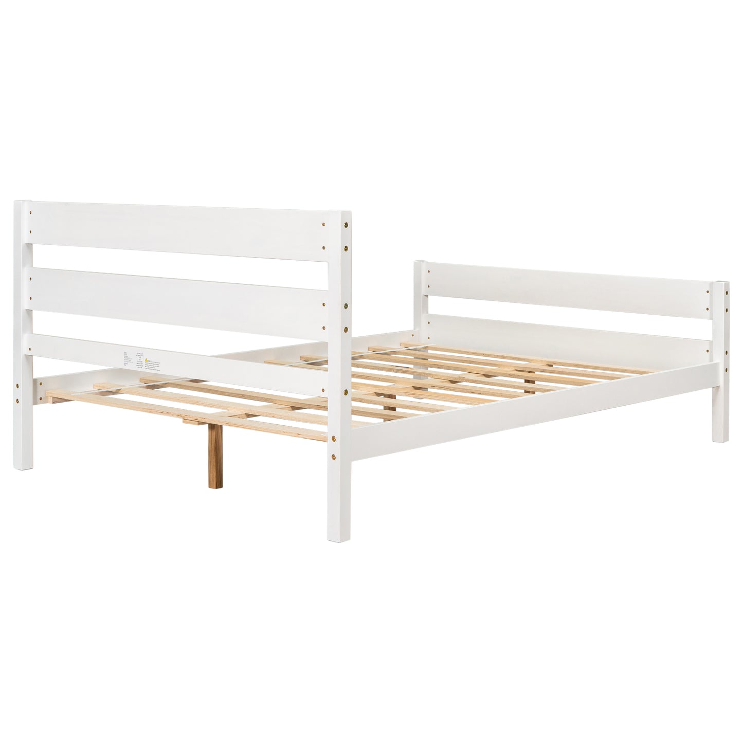 BTMWAY Wood Twin Bed Frame for Kids, Solid Wood Platform Bed Frame with Headboard and Footboard, LJC