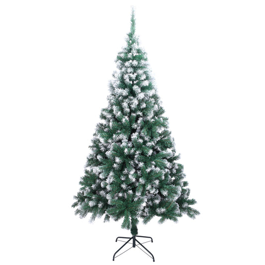 7.0ft Hinged Christmas Tree, BTMWAY Artificial Christmas Tree, Snow Tips Xmas Tree for Holiday Party Decoration