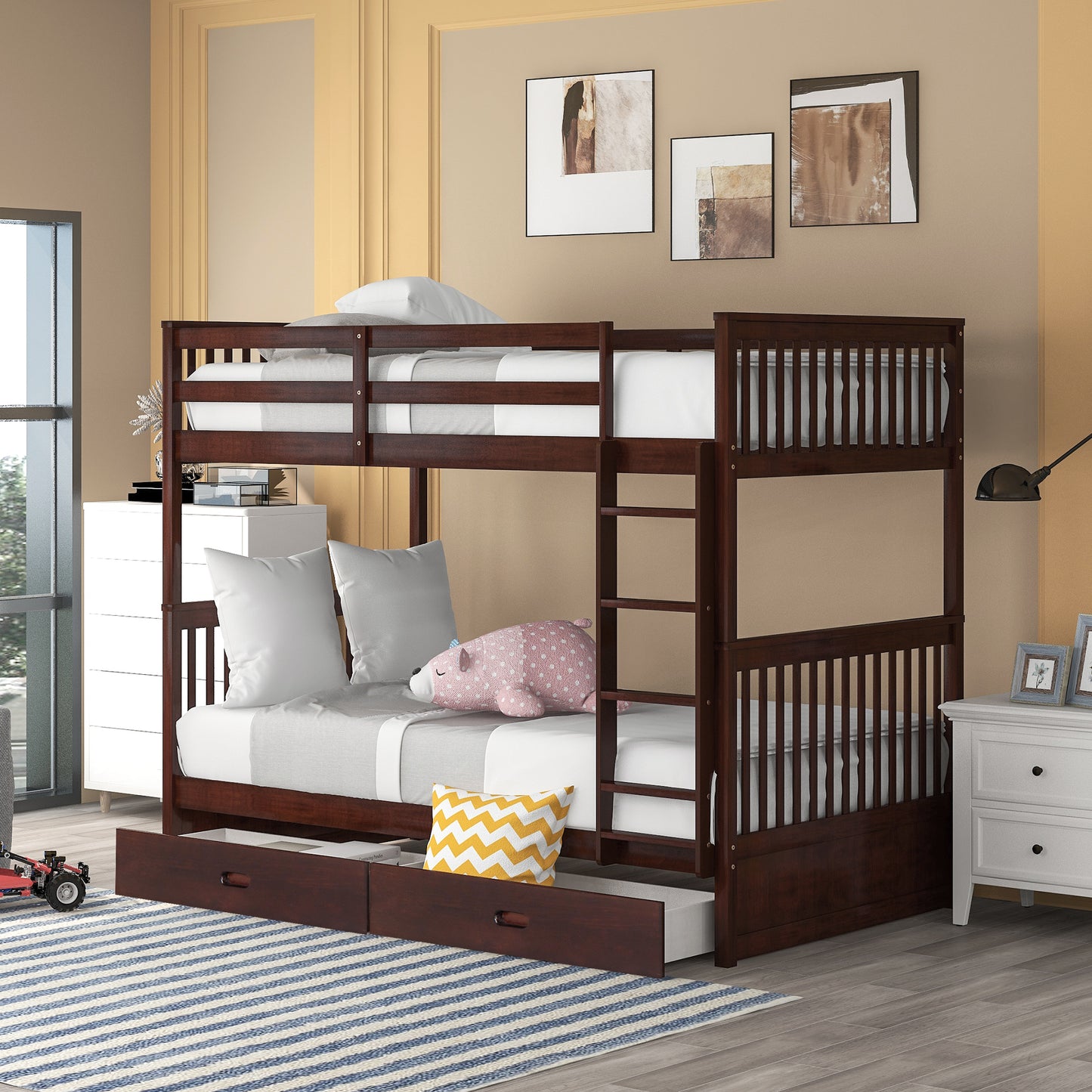 BTMWAY Bunk Bed with Storage, LJC