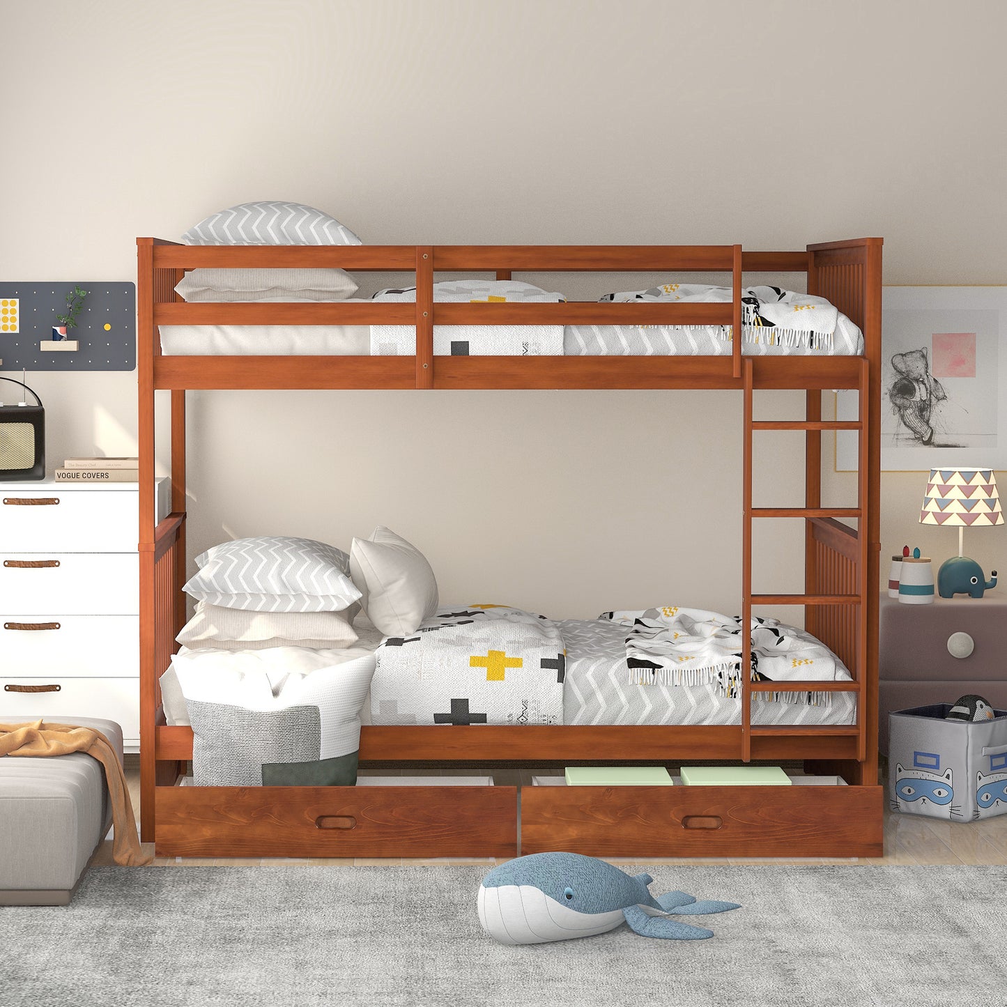 BTMWAY Bunk Bed with Storage, LJC