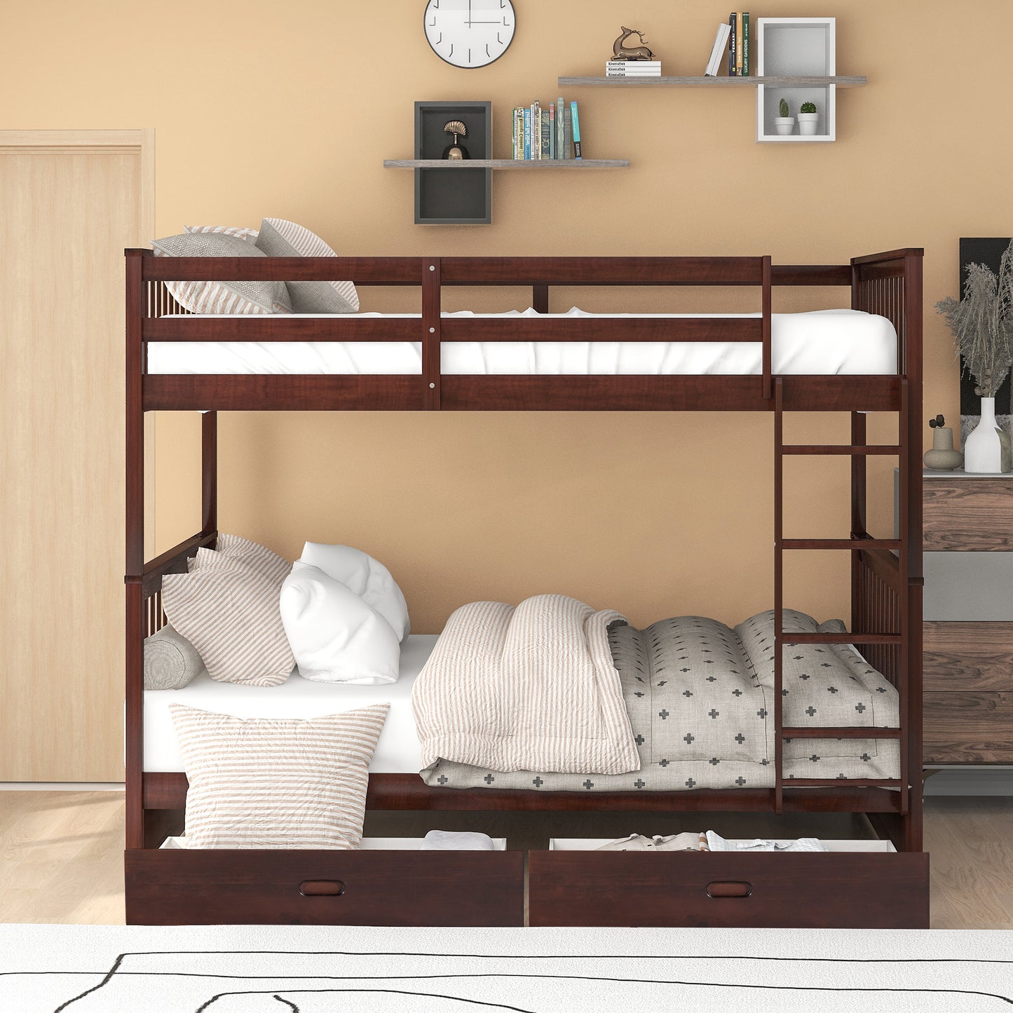 BTMWAY Bunk Bed with Storage, LJC