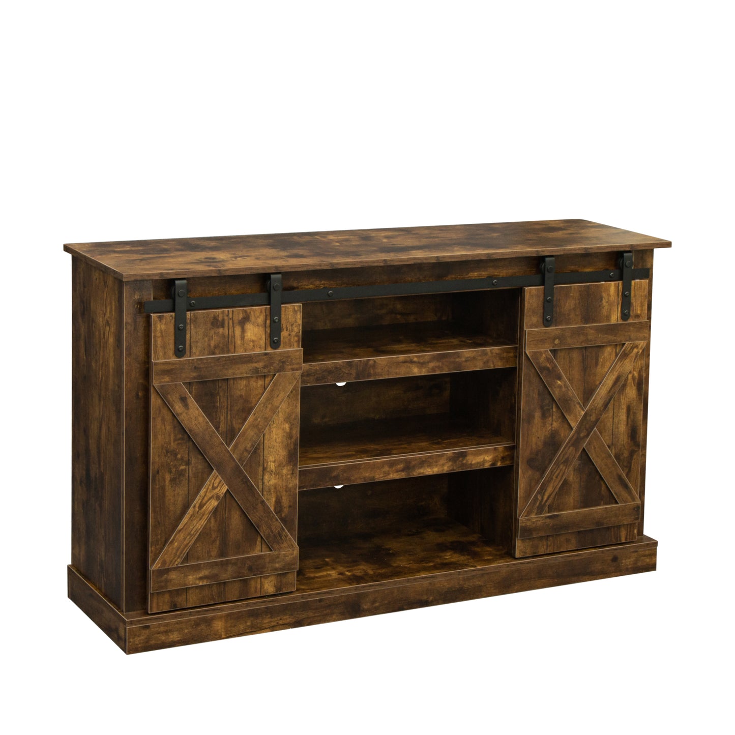 BTMWAY Farmhouse Barn Door TV Stand, LJC