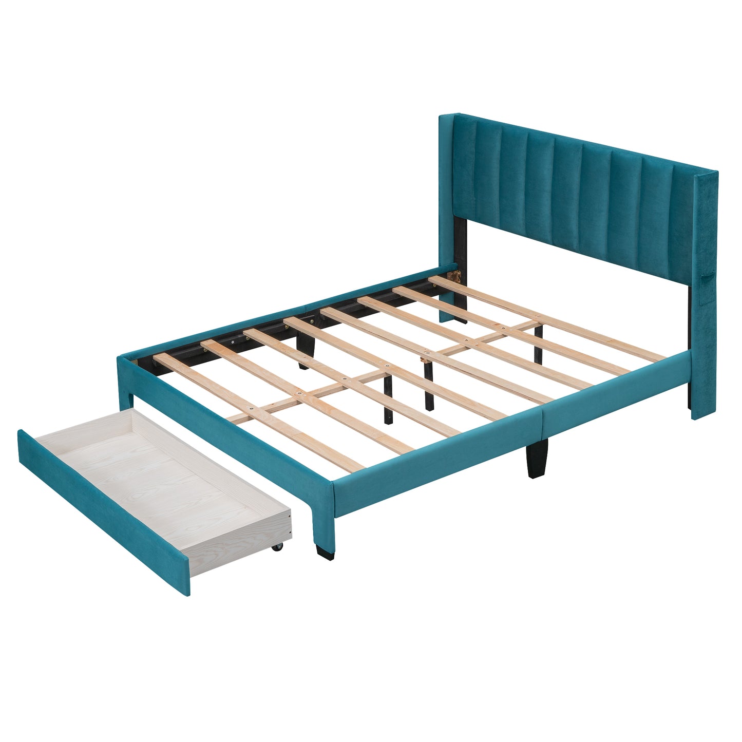 BTMWAY Queen Platform Bed Frame with Storage, LJC01