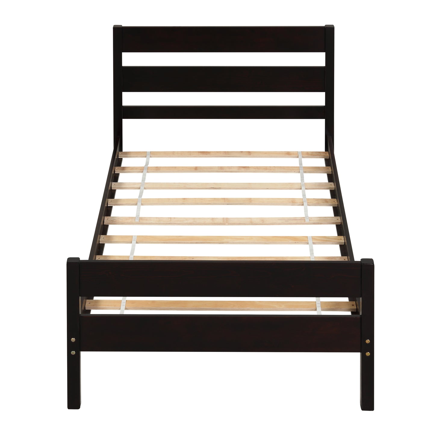 BTMWAY Twin Bed Frame with Headboard, Wood Platform Bed Frame, Modern Twin Size Bed Frame for Kids Teens, No Box Spring Needed, LJC