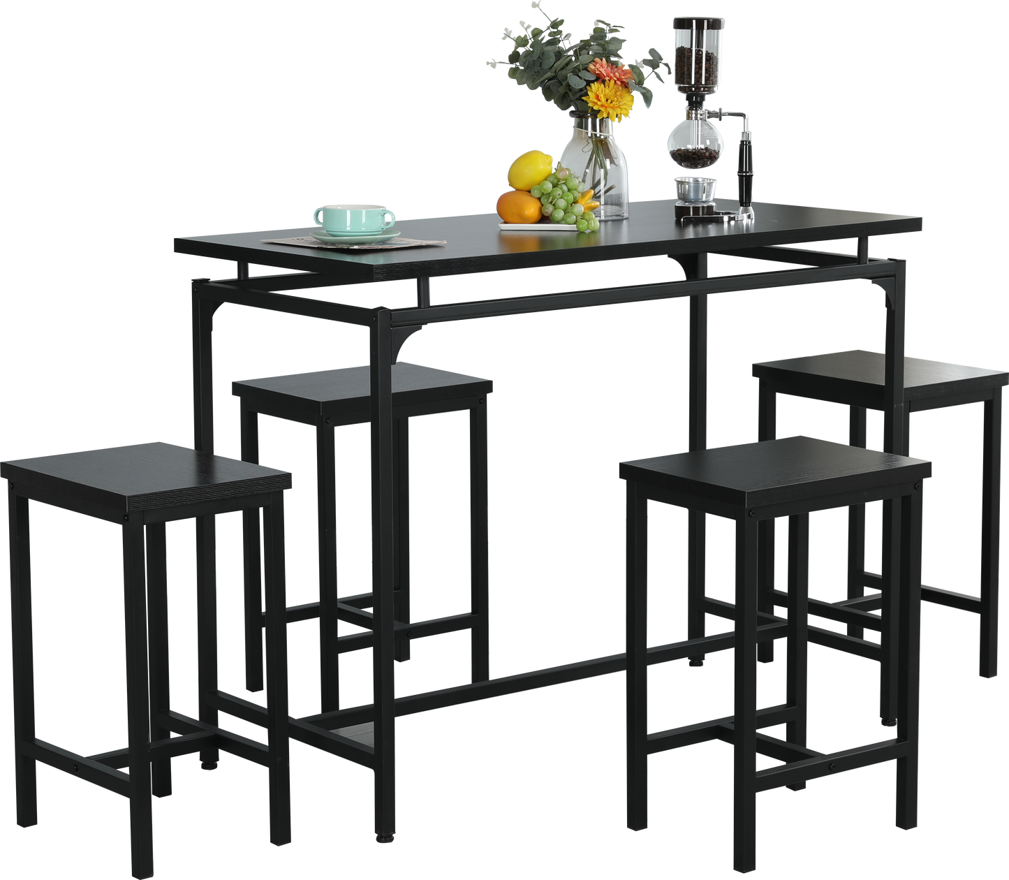 BTMWAY Espresso Pub Dining Set, for Living Room, Kitchen Room, Dining Room-A100