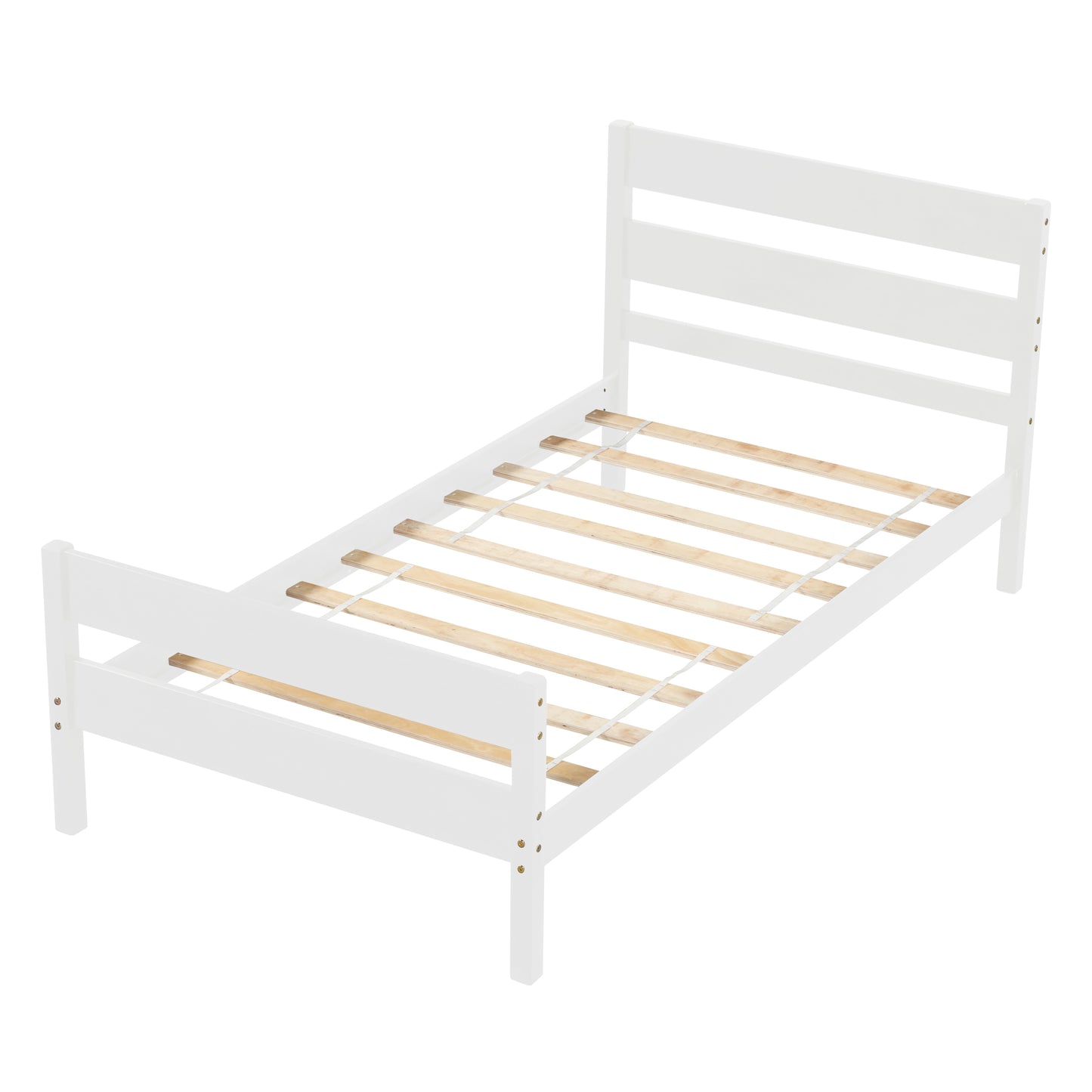 BTMWAY Twin Bed Frame with Headboard, Wood Platform Bed Frame, Modern Twin Size Bed Frame for Kids Teens, No Box Spring Needed, LJC