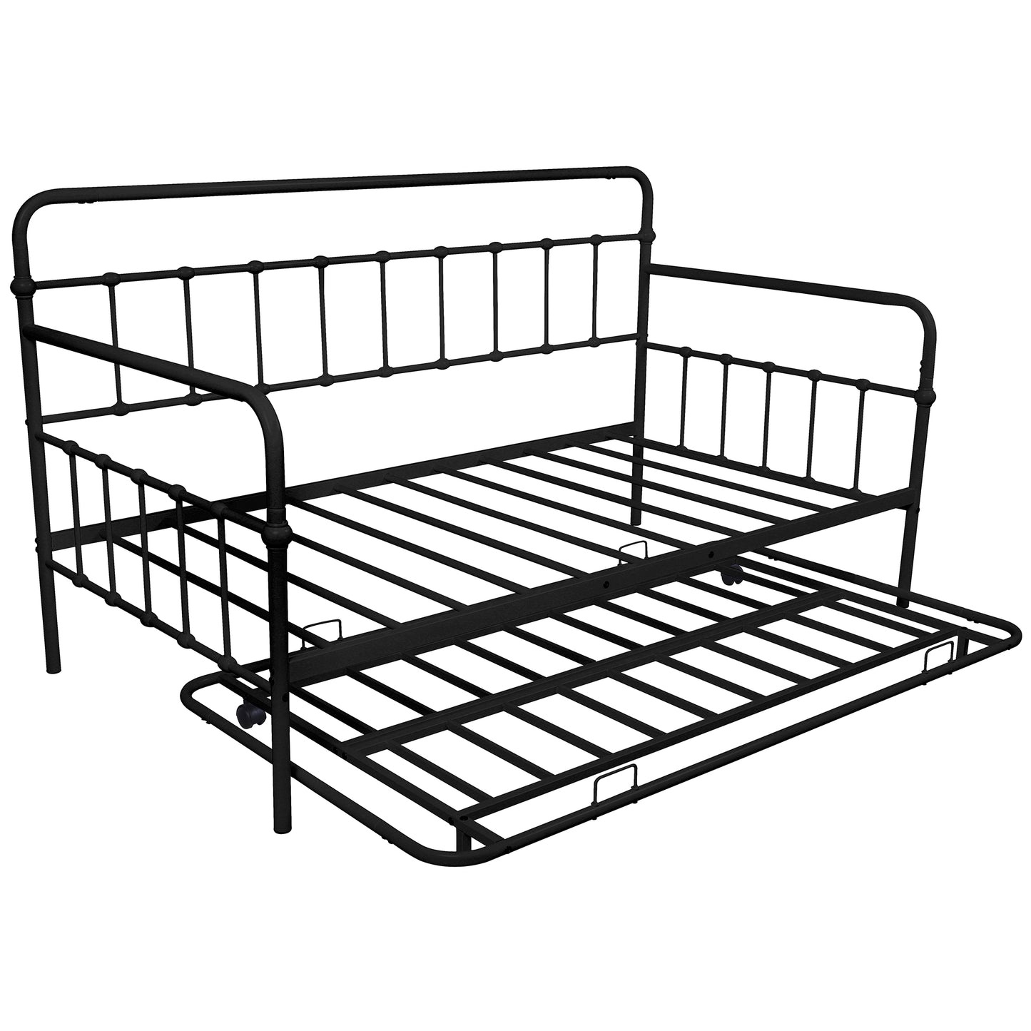 BTMWAY Twin Daybed with Trundle Included, Metal Daybed Frame with Pull-Out Trundle Bed