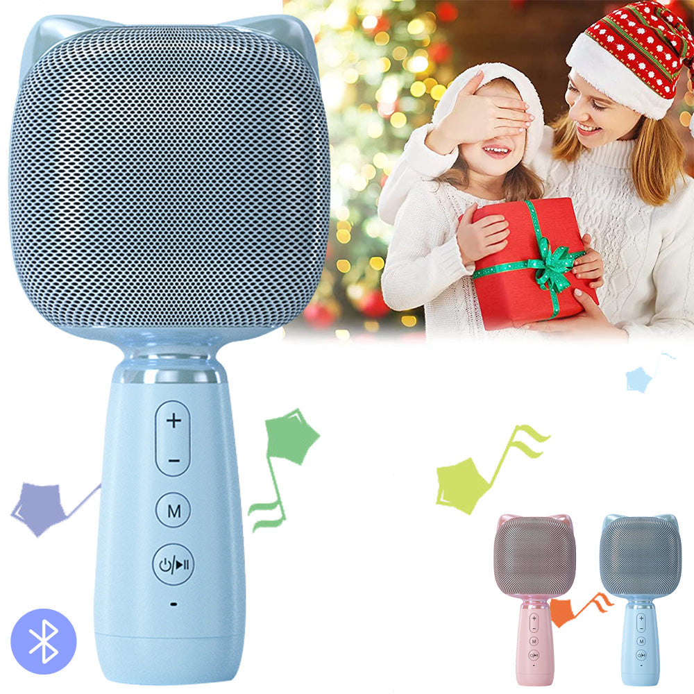 Wireless Bluetooth Karaoke Microphone for Kids Birthday Gifts, 2 in 1 Portable Handheld Microphone Speaker for Singing, Recording, Party, Voice Changer