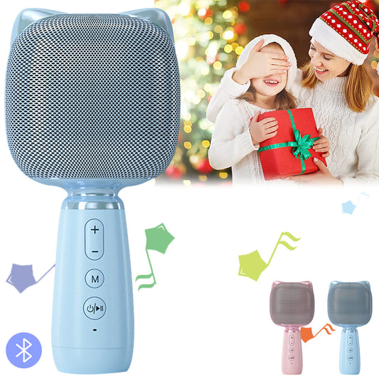 Wireless Bluetooth Karaoke Microphone for Kids Birthday Gifts, 2 in 1 Portable Handheld Microphone Speaker for Singing, Recording, Party, Voice Changer