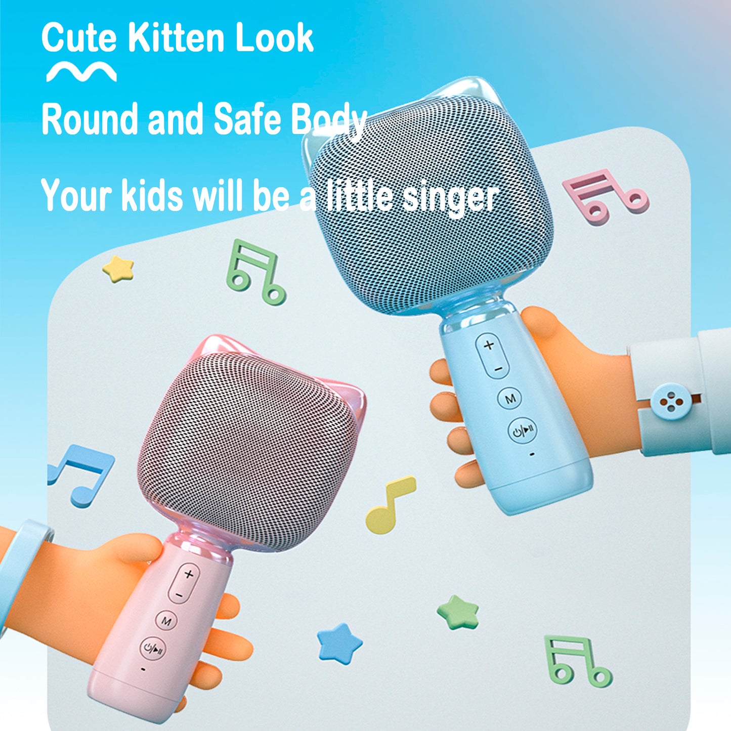 Wireless Bluetooth Karaoke Microphone for Kids Birthday Gifts, 2 in 1 Portable Handheld Microphone Speaker for Singing, Recording, Party, Voice Changer