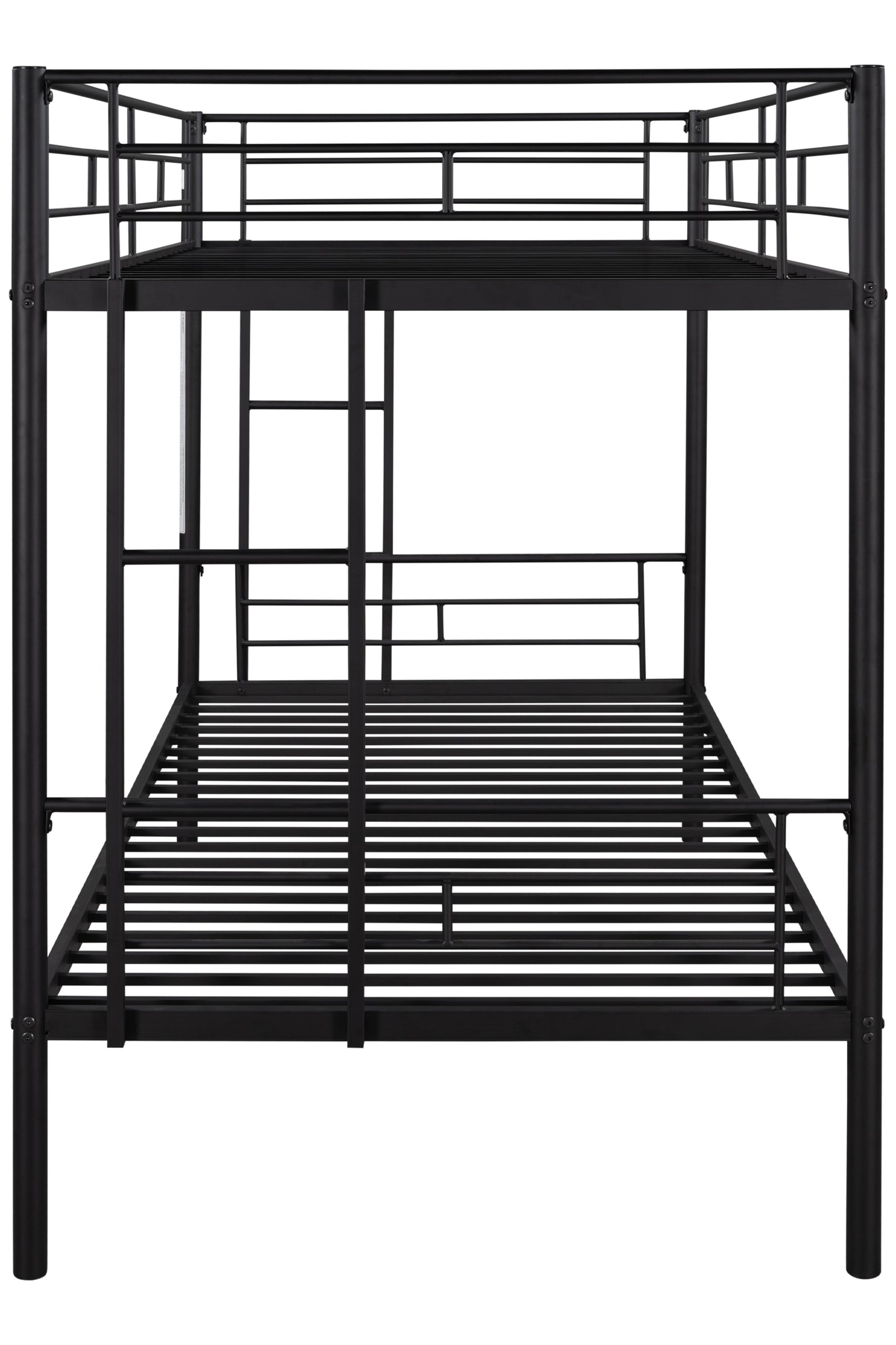 Twin Over Twin Bunk Beds for Kids Teens Adults, PENTIUM Heavy Duty Twin Over Twin Metal Bunk Bed, Twin Bunk Bed with Guardrails, 2 Side Ladders, Modern Twin Bunk Bed Frame for Bedroom, Black