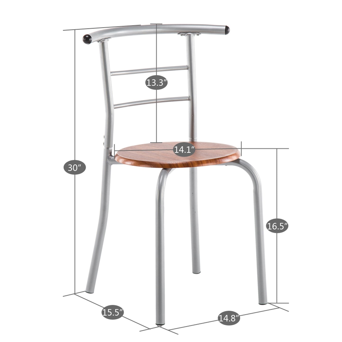 BTMWAY Counter Height Dining Set for 2, 3 Pieces High Top Breakfast Nook Table Set, Bistro Bar Table Set, Kitchen Oval Table Dining Set for Small Space, Kitchen Metal Dining Table and 2 Chairs Set, A4258