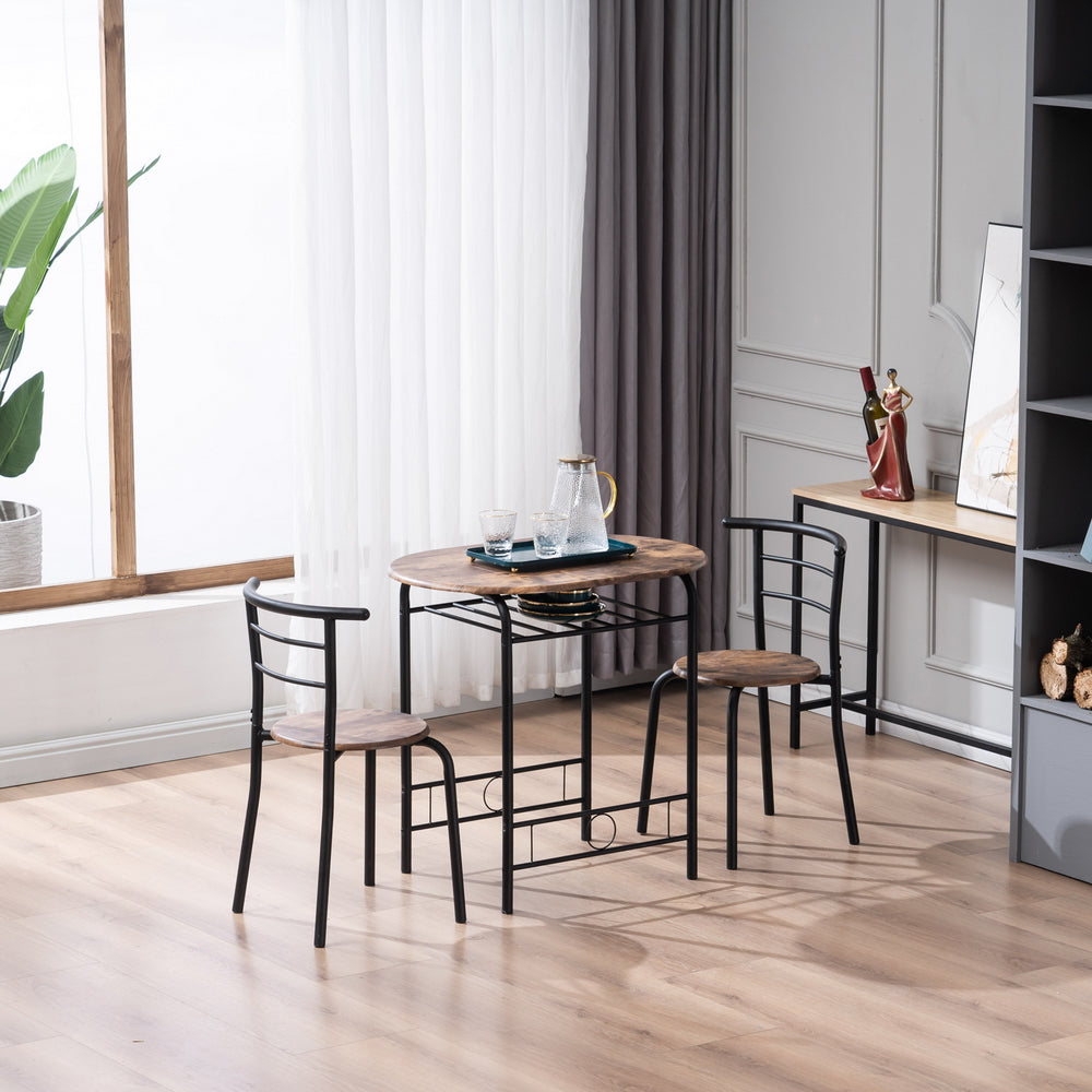 BTMWAY Counter Height Dining Set for 2, 3 Pieces High Top Breakfast Nook Table Set, Bistro Bar Table Set, Kitchen Oval Table Dining Set for Small Space, Kitchen Metal Dining Table and 2 Chairs Set, A4258