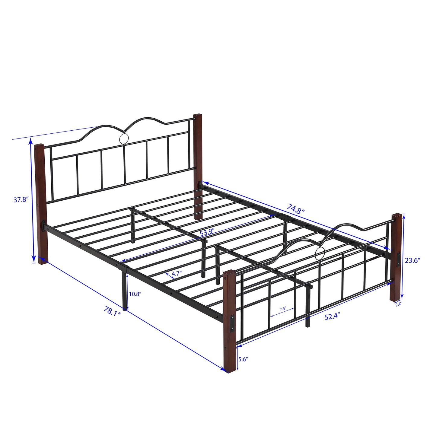 BTMWAY Twin Bed Frame, New Upgraded Metal Twin Size Platform Bed with Headboard and Footboard