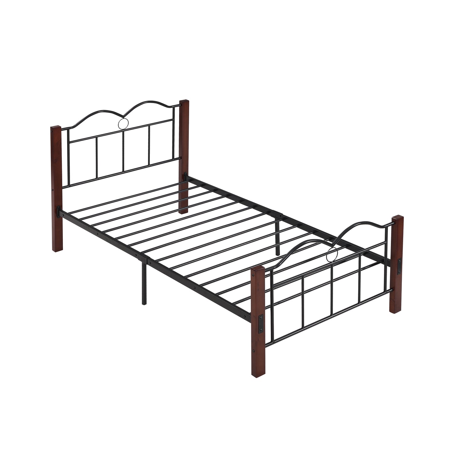 BTMWAY Twin Bed Frame, New Upgraded Metal Twin Size Platform Bed with Headboard and Footboard