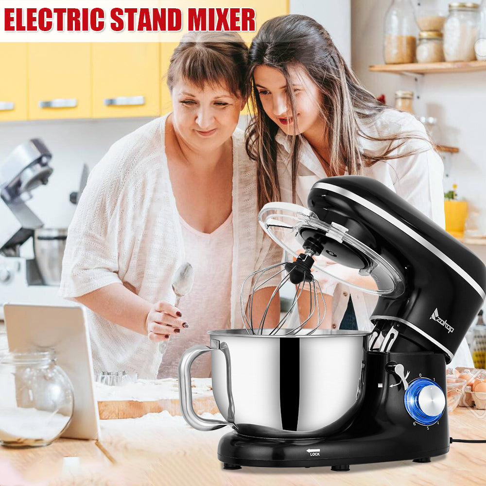 Food Stand Mixer for Kitchen, 4.5QT 660w Tilt-Head Electric Mixer with Dough Hook, Wire Whip, Beater, Black