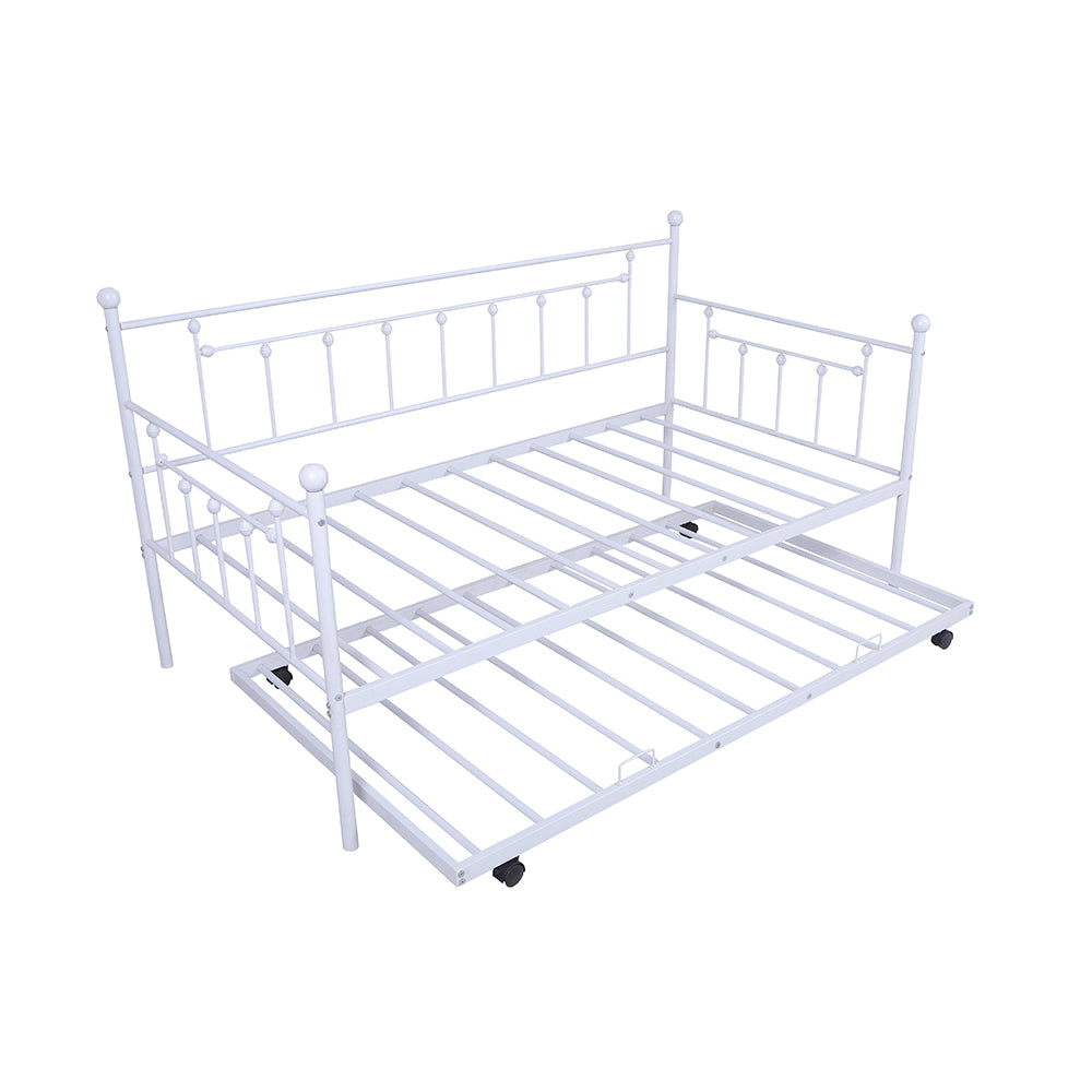 BTMWAY Twin Daybed with Trundle Included, Metal Daybed Frame with Pull-Out Trundle Bed