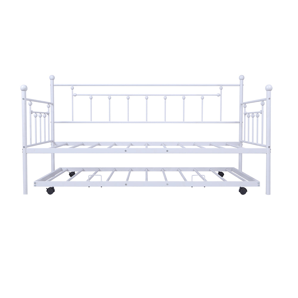 BTMWAY Twin Daybed with Trundle Included, Metal Daybed Frame with Pull-Out Trundle Bed