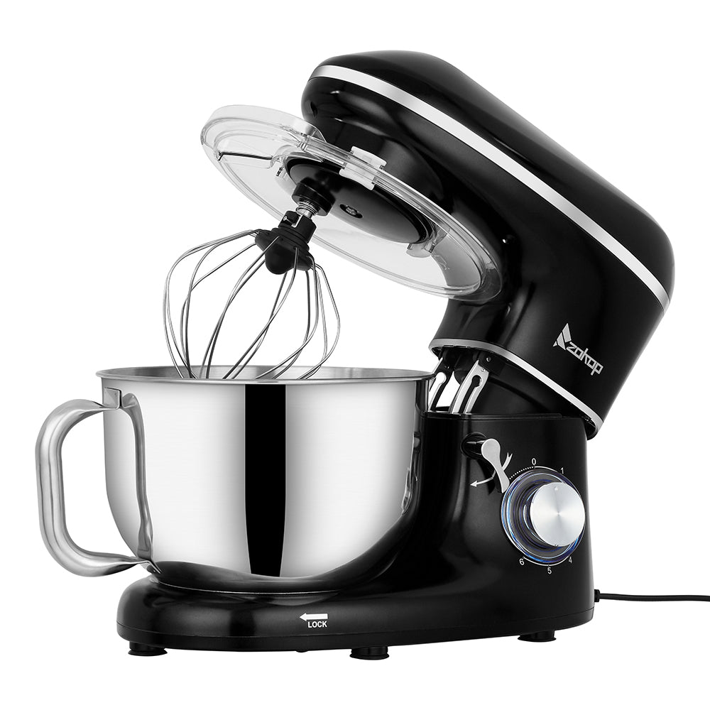 Food Stand Mixer for Kitchen, 4.5QT 660w Tilt-Head Electric Mixer with Dough Hook, Wire Whip, Beater, Black