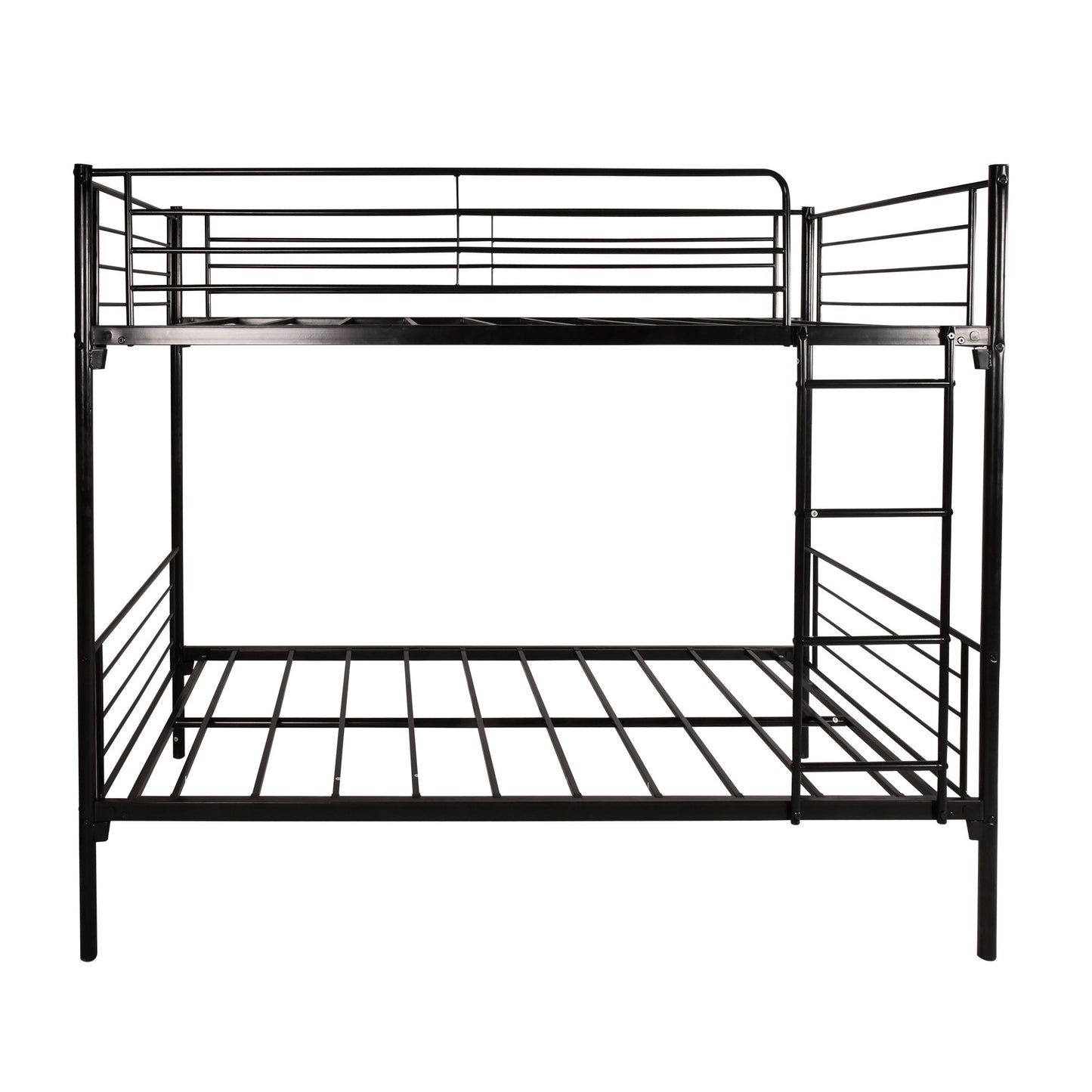 Bunk Beds Twin Over Twin, BTMWAY Twin Bunk Beds for Kids Teens Adults, Modern Metal Twin Bunk Beds No Box Spring Needed, Heavy Duty Twin Over Twin Bunk Beds with Guard Rails and Ladders, Black