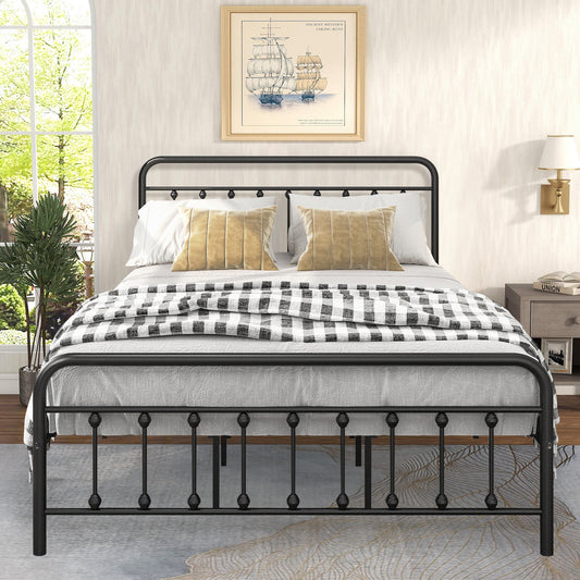 BTMWAY Metal Platform Bed Frame with Headboard ang Footboard, LJC