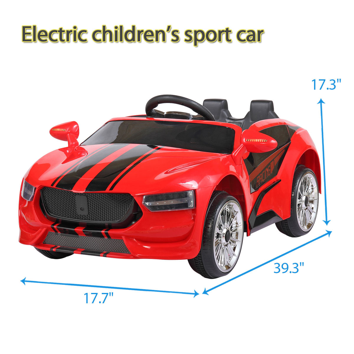 BTMWAY 6V Kids Electric Cars with Remote Control, Ride on Cars with MP3 Player, Led Lights, 3-4 Year Old Toys for Boys Girls Birthday Gifts