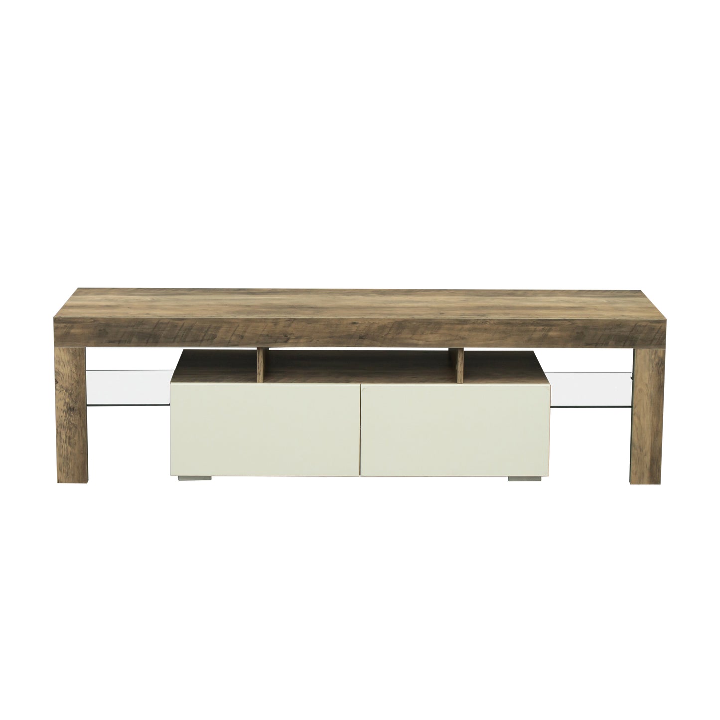 BTMWAY Farmhouse TV Console Table, Living Room Wooden TV Stand for 32-70 inch Television, LJC