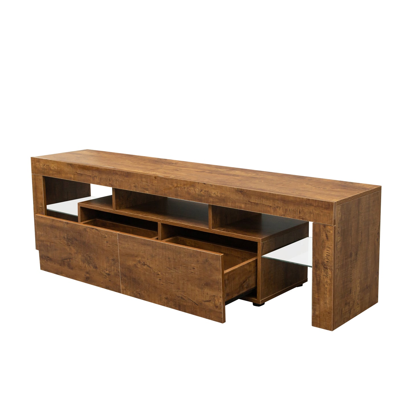 BTMWAY Farmhouse TV Console Table, Living Room Wooden TV Stand for 32-70 inch Television, LJC